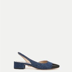 Veronica Beard Navy and Black Slingback Heels